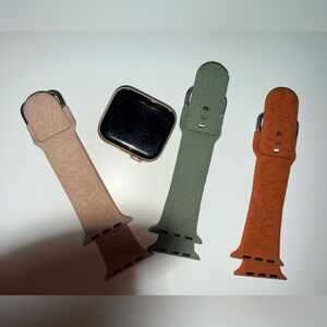 Apple Watch Series 4 40mm Floral Embossed Silicone Apple Watch Bands - 3 Colors